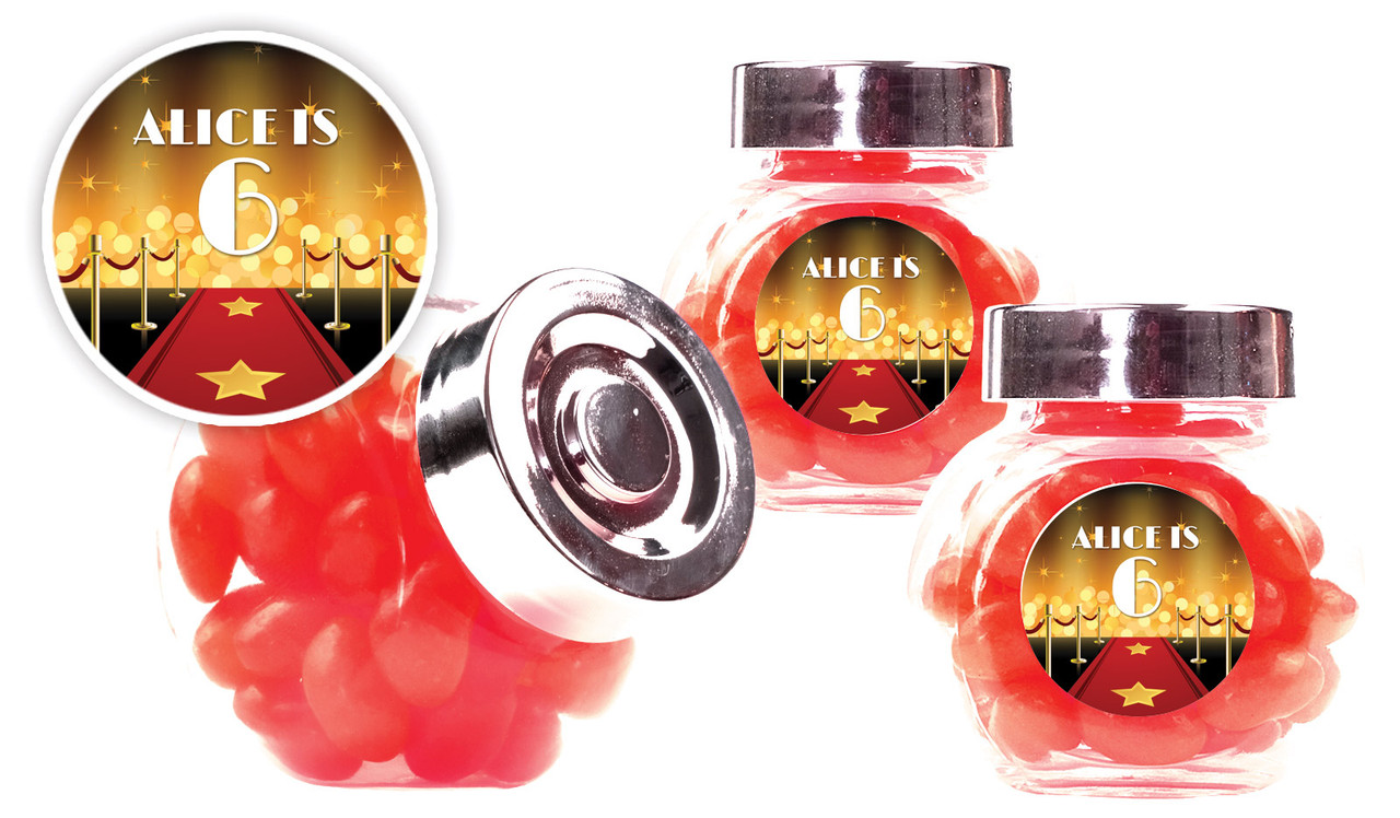 Hollywood Kids Party Personalised Mini Candy Jar