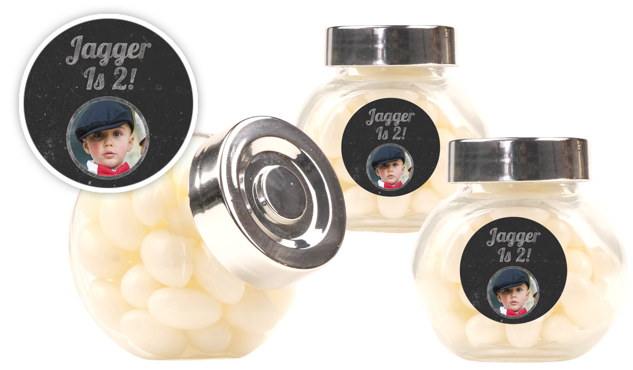 Chalkboard Photo Kids Party Personalised Mini Candy Jar