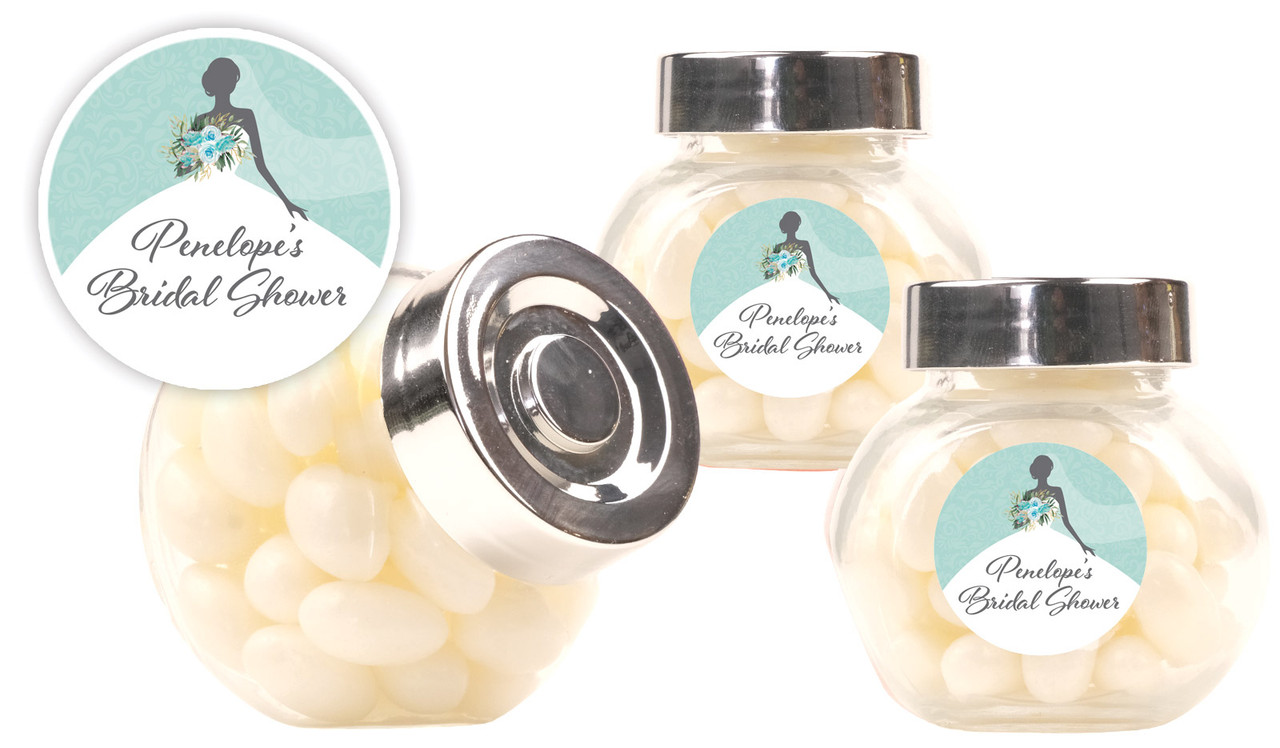 Bridal Dress Bridal Shower Personalised Mini Candy Jar
