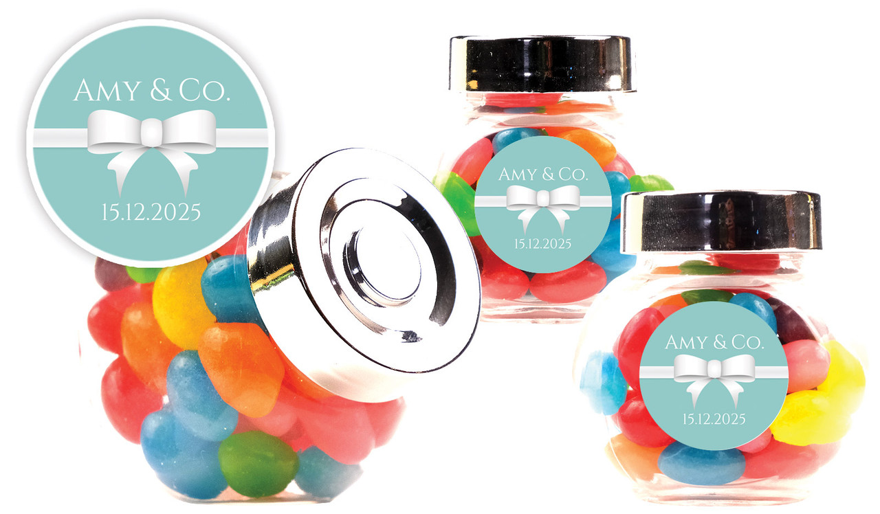 Kitchen & Co. Bridal Shower Personalised Mini Candy Jar With Multicoloured Jelly Beans