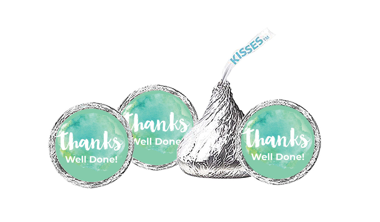 Watercolour Personalised Thank You Hersheys Kisses