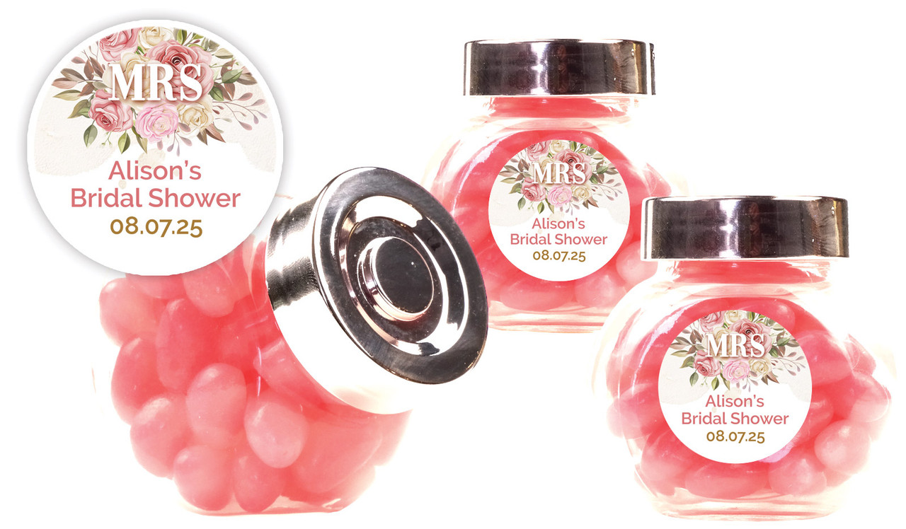 Mrs Floral Bridal Shower Personalised Mini Candy Jar