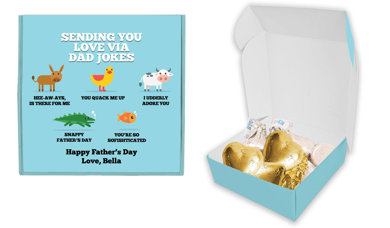 Dad Jokes Fathers Day Personalised Hugs And Kisses Box