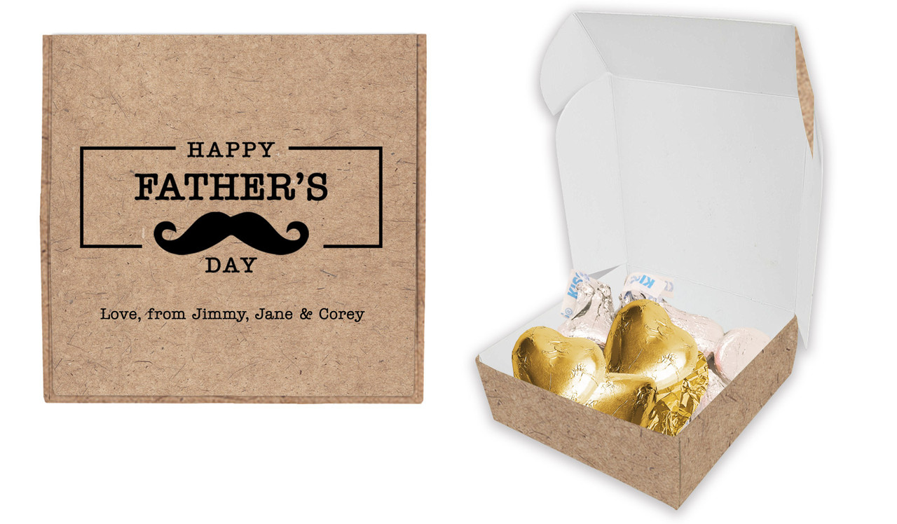 Kraft Moustache Fathers Day Personalised Hugs And Kisses Box