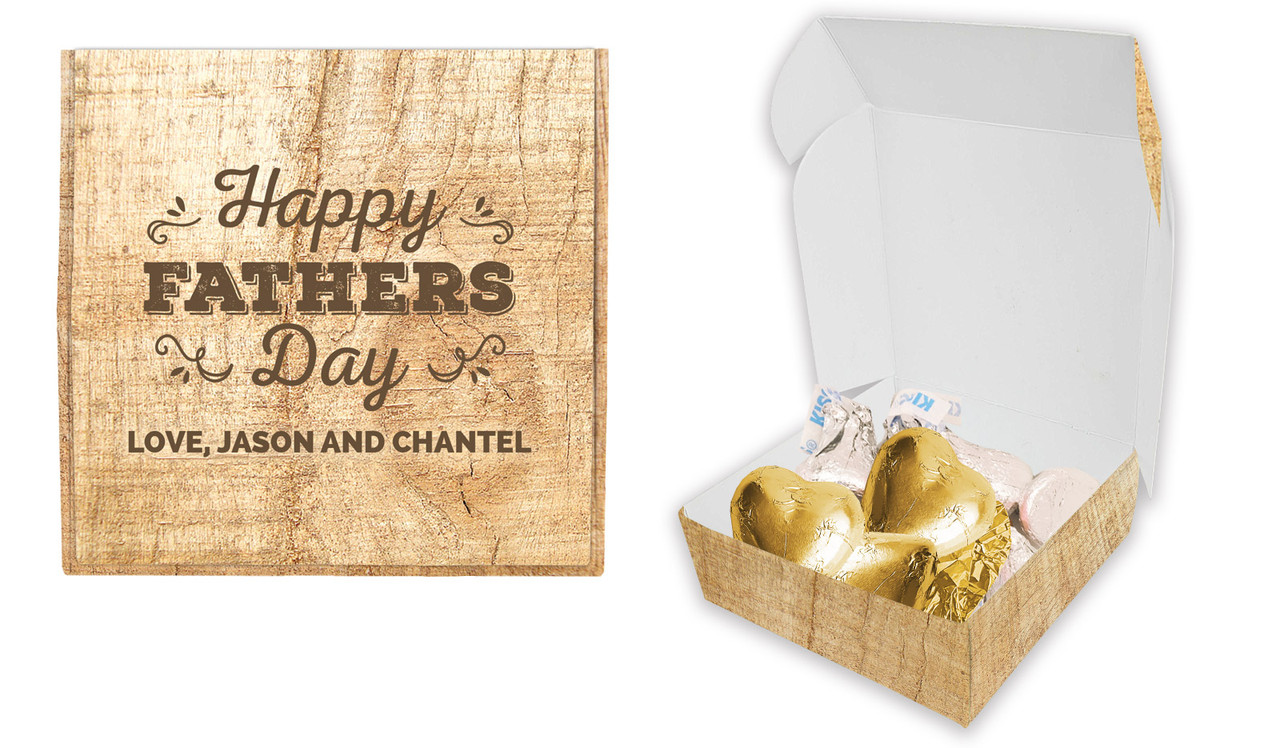 Timber Message Fathers Day Personalised Hugs And Kisses Box