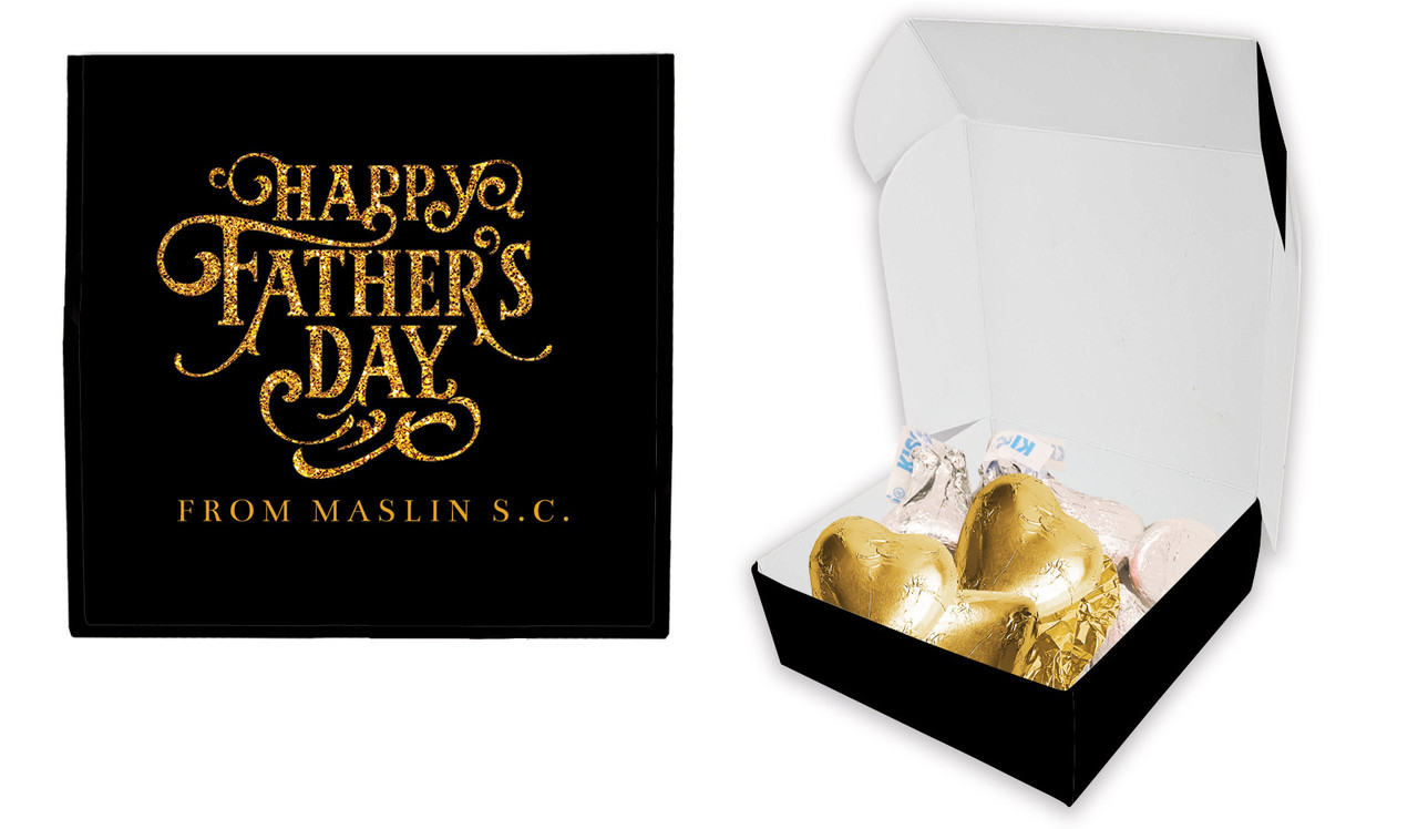 Golden Emblem Fathers Day Personalised Hugs And Kisses Box