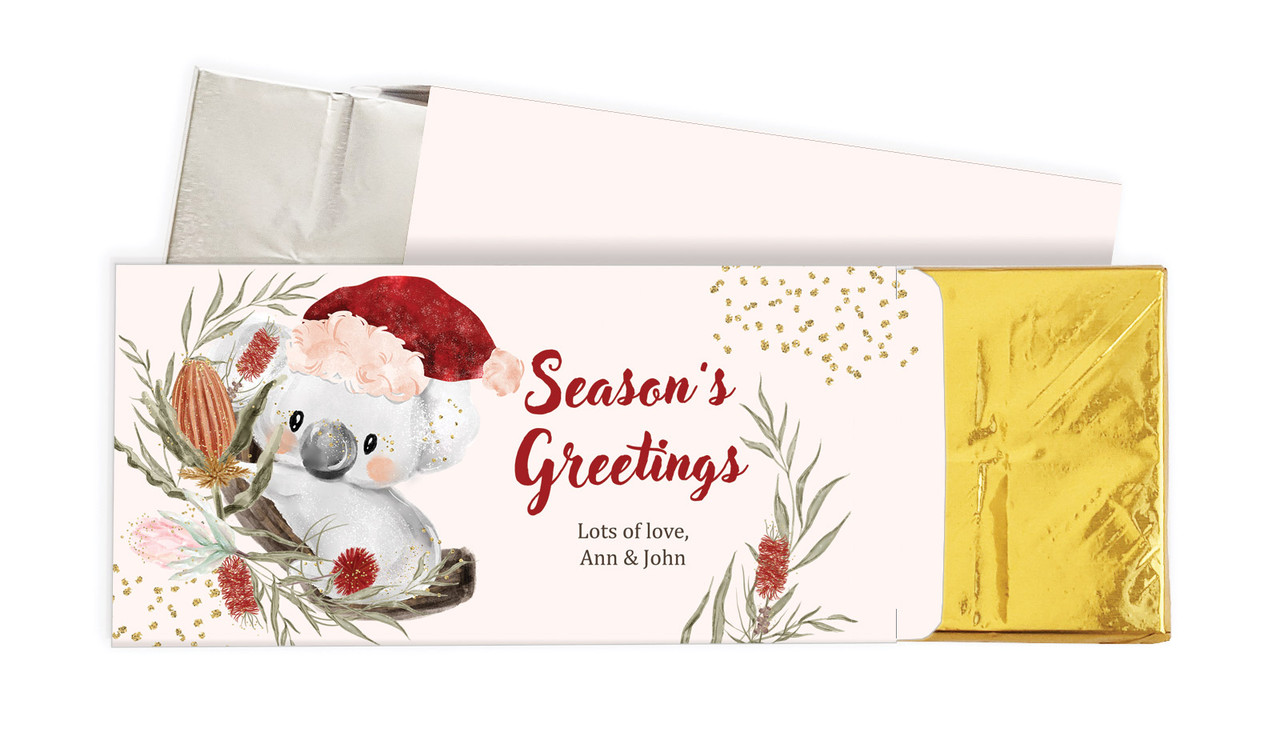 Koala Christmas Personalised Chocolate Bar In A Box