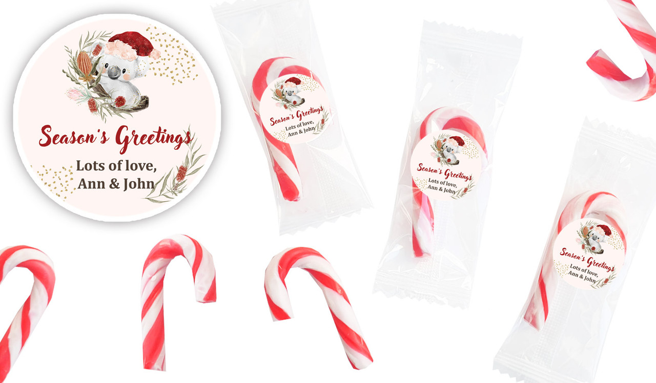 Koala Personalised Mini Candy Canes