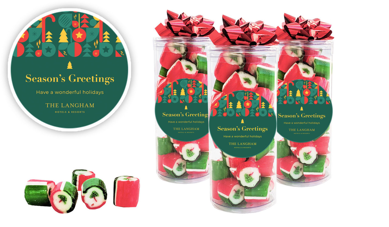 Bright And Merry Christmas Personalised Custom Rock Candy Tube