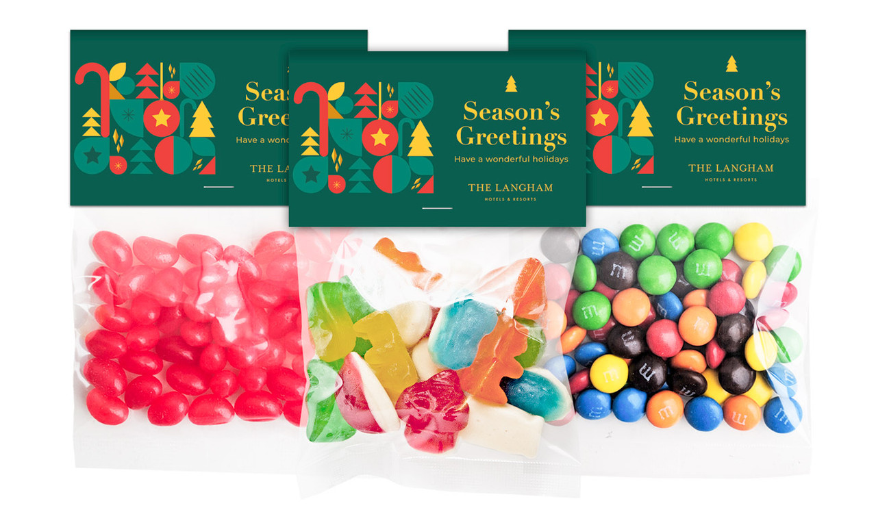 Bright And Merry Christmas Personalised Lolly Bag With Topper