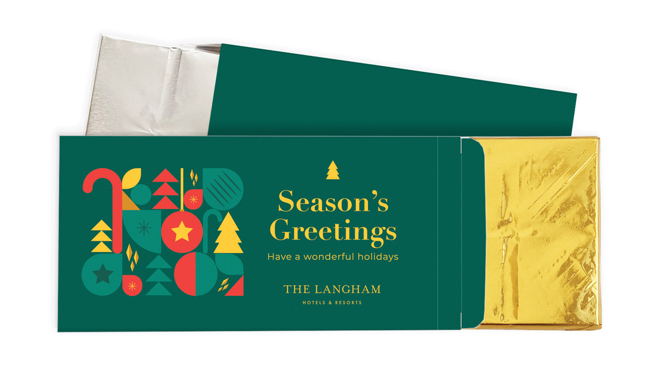 Bright And Merry Christmas Personalised Chocolate Bar In A Box