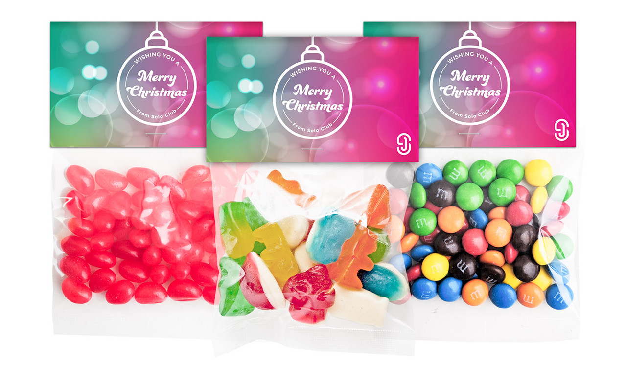 Gleaming Christmas Personalised Lolly Bag With Topper