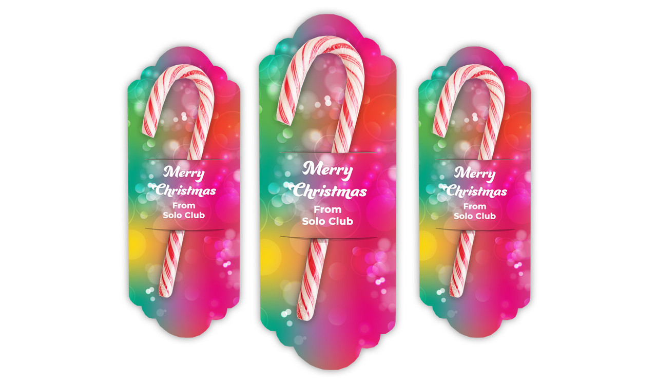 Gleaming Christmas Personalised Candy Cane Card