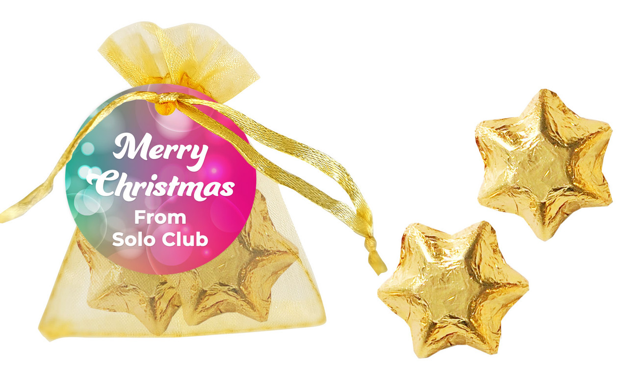 Gleaming Christmas Organza Bag With Swing Tag