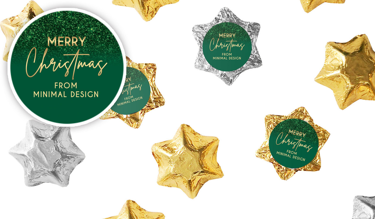 Glitter Christmas Personalised Chocolate Stars