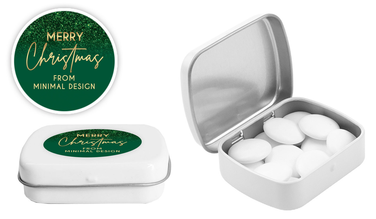 Glitter Christmas  Personalised Mint Tin