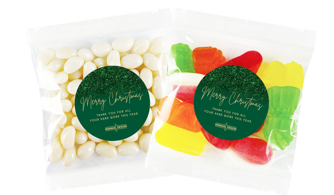 Glitter Christmas Personalised Lolly Bag Favour