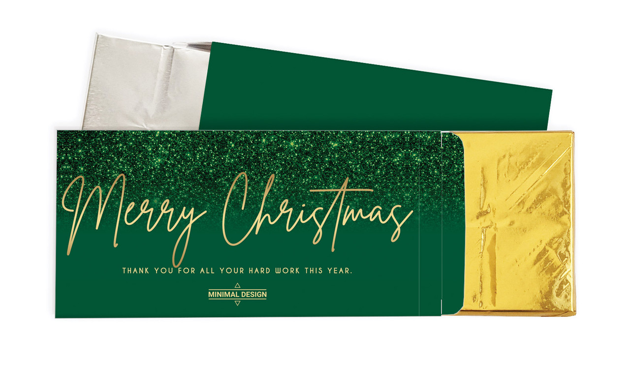 Glitter Christmas Personalised Chocolate Bar In A Box