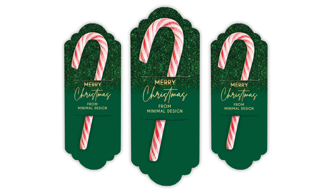 Glitter Christmas Personalised Candy Cane Card