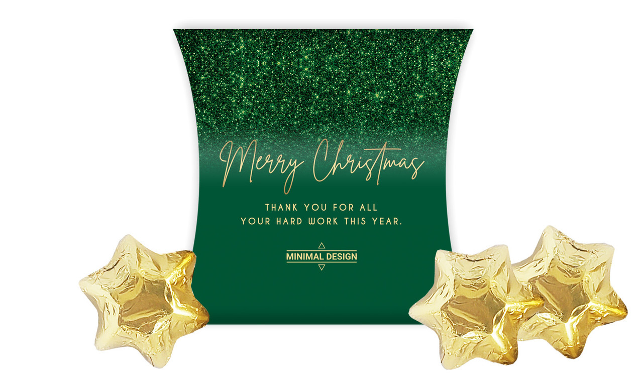 Glitter Christmas Personalised Pillow Boxes