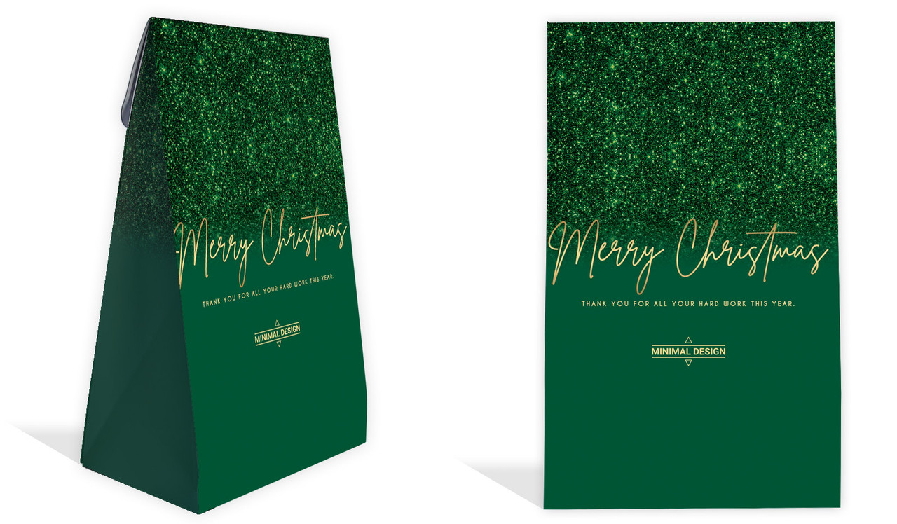 Glitter Christmas Personalised Gusset Favour Bag