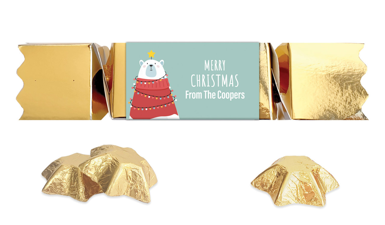 Polar Bear Christmas Personalised Bon Bon