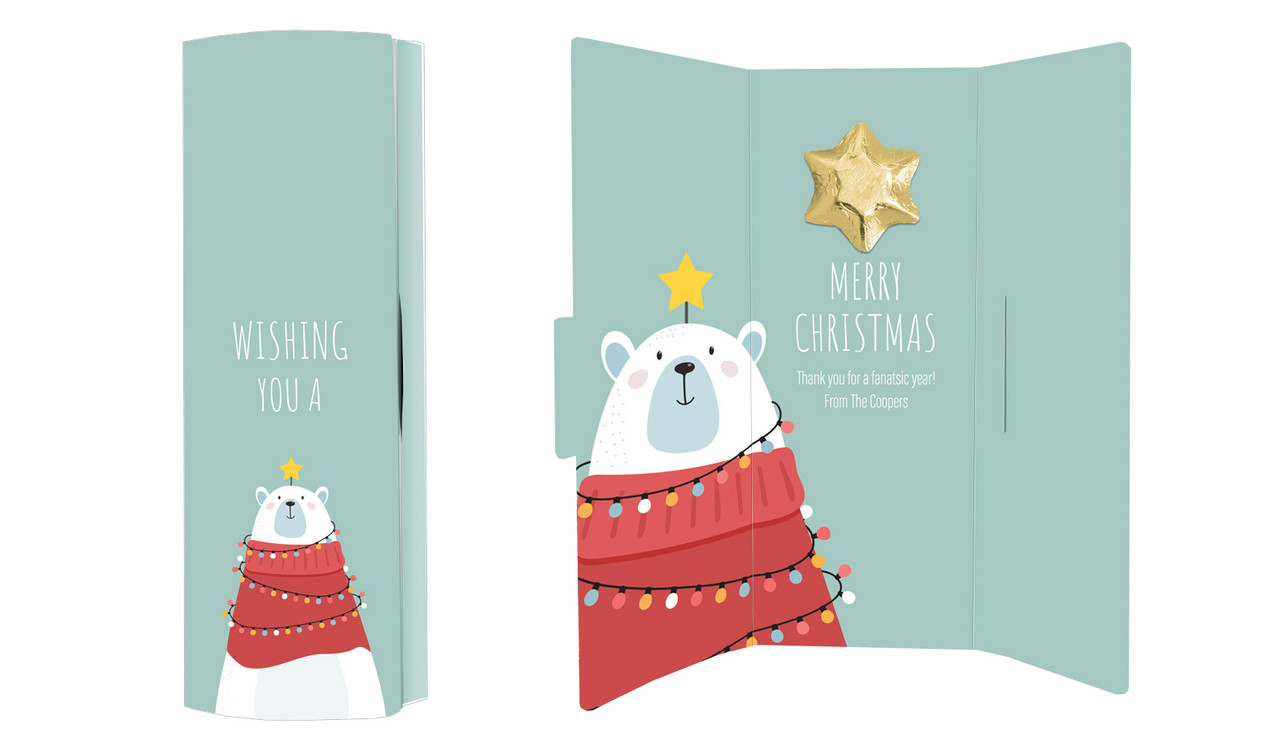 Polar Bear Christmas Chocolate Greeting Card