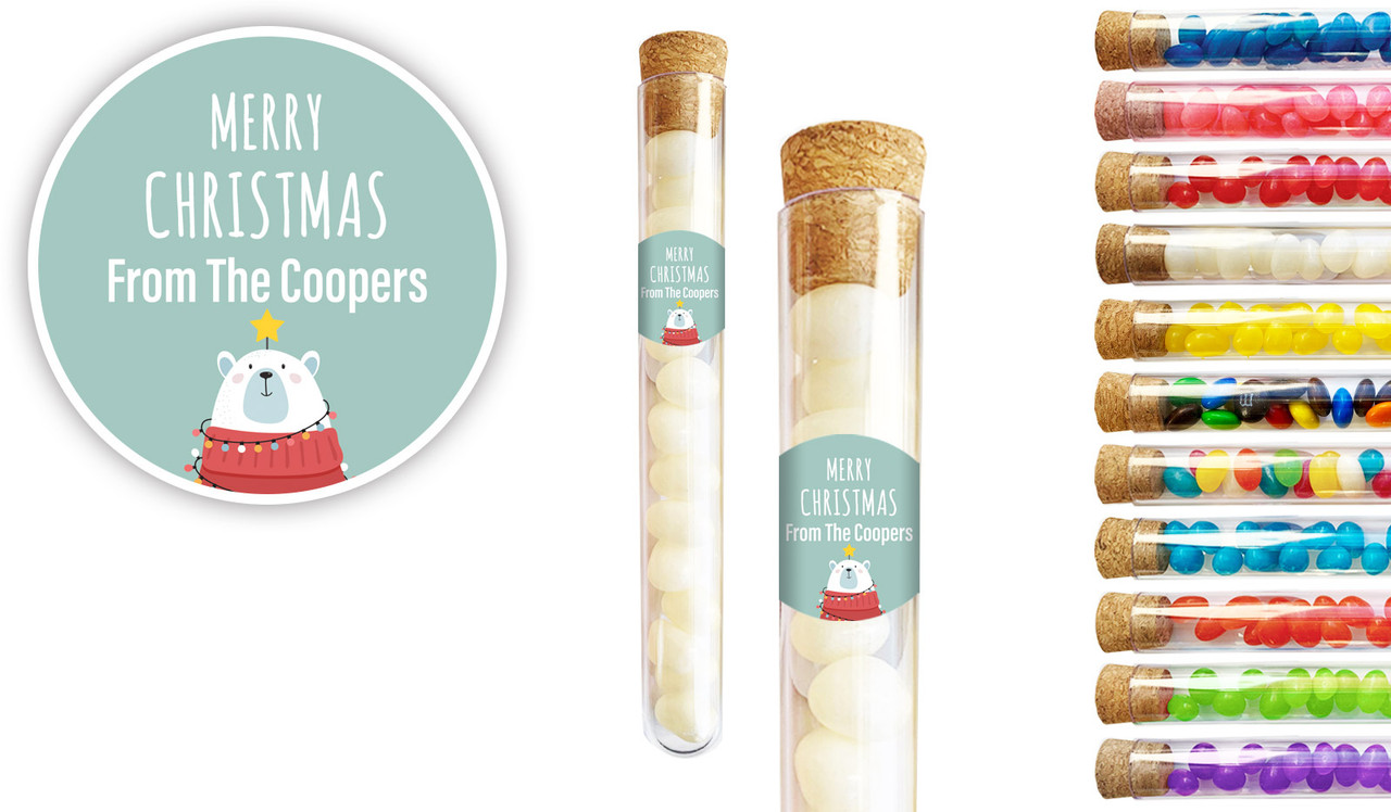 Polar Bear Christmas Personalised Test Tubes