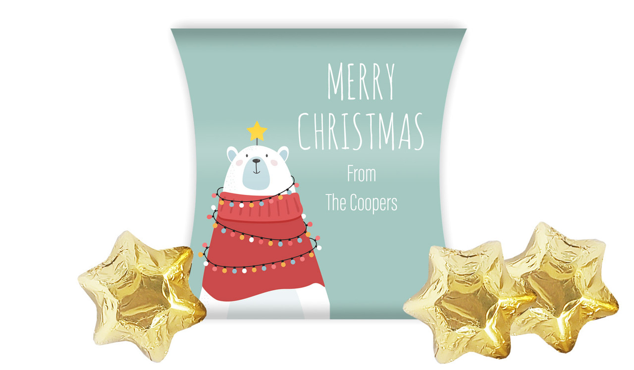 Polar Bear Christmas Personalised Pillow Boxes