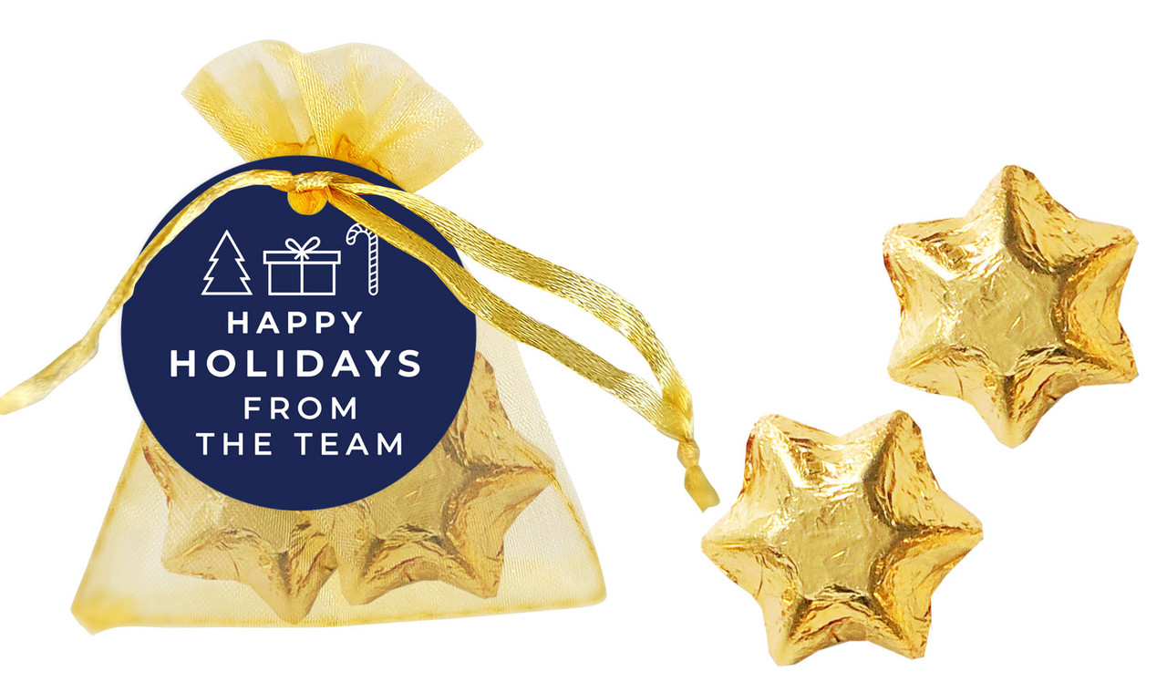 Seasonal Shapes Christmas Organza Bag With Swing Tag