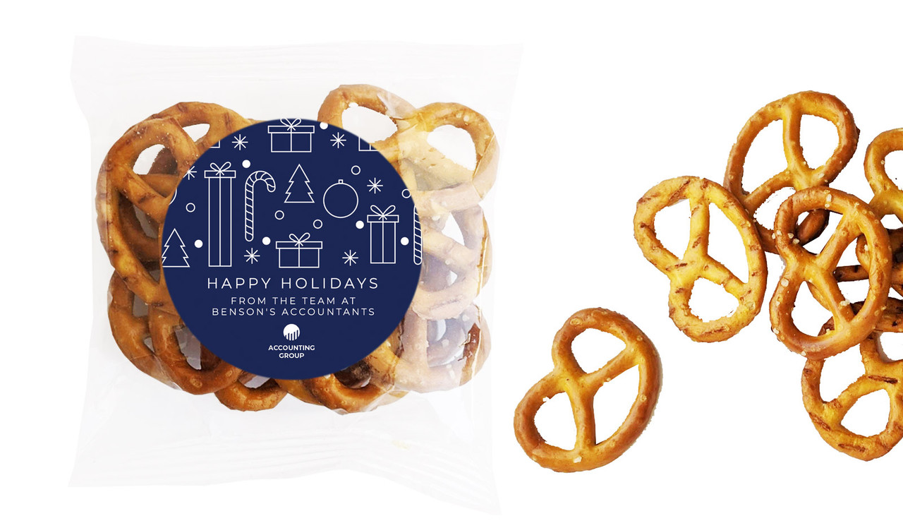 Seasonal Shapes Christmas Personalised Bag Of Pretzels