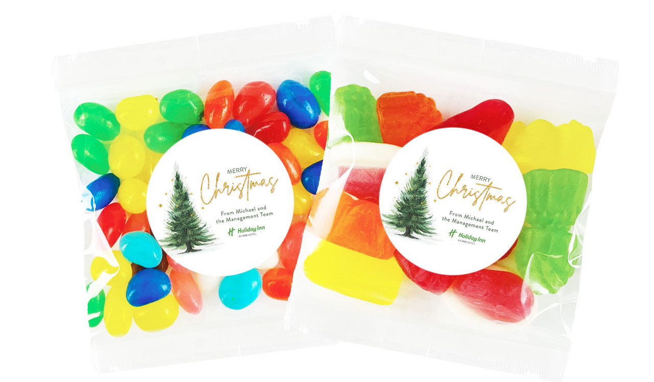 Simple Spruce Christmas Personalised Lolly Bag Favour