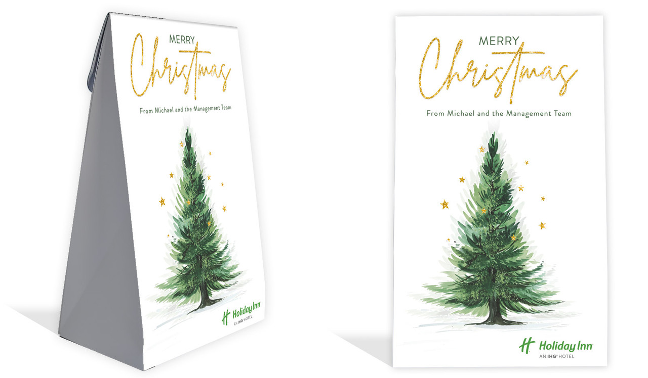 Simple Spruce Christmas Personalised Gusset Favour Bag