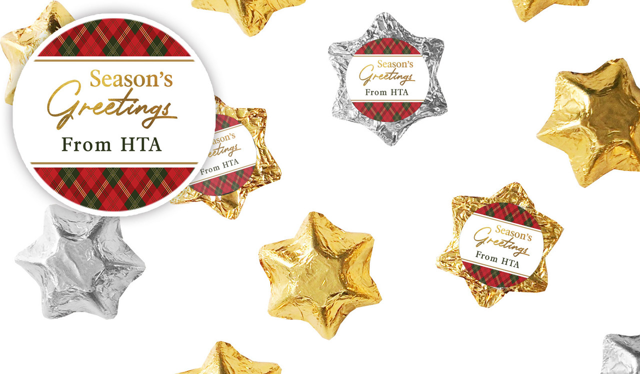 Tartan Christmas Personalised Chocolate Stars