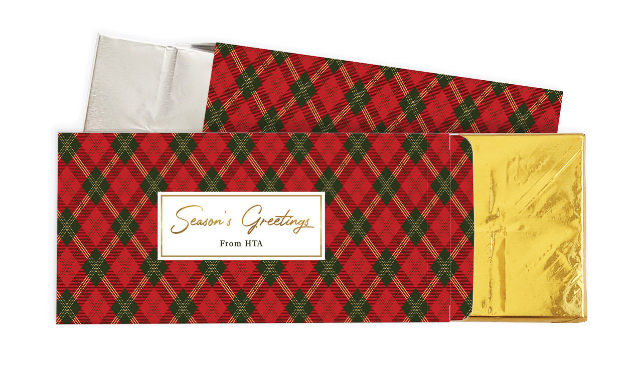 Tartan Christmas Personalised Chocolate Bar In A Box
