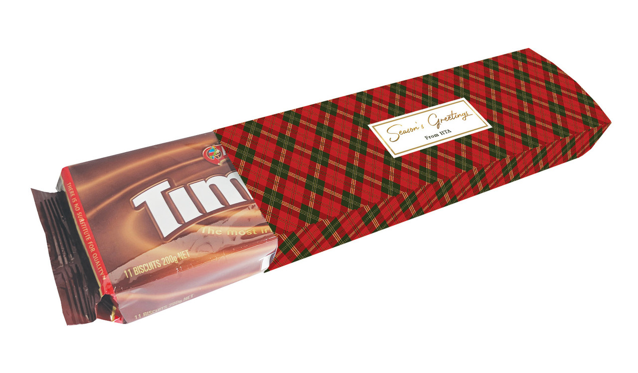 Tartan Christmas Customised Packet Of TimTams TM