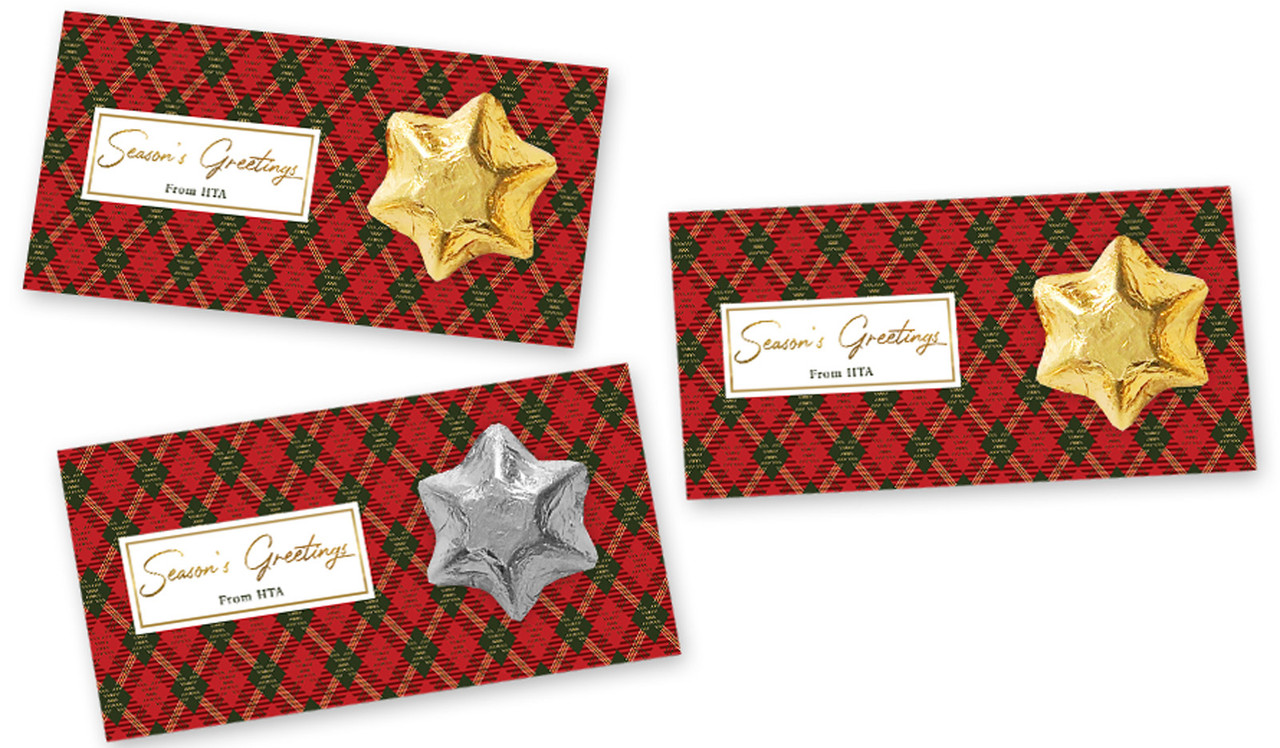 Tartan Personalised Christmas Star Card