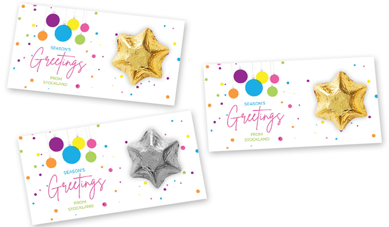 Vivid Baubles Personalised Christmas Star Card