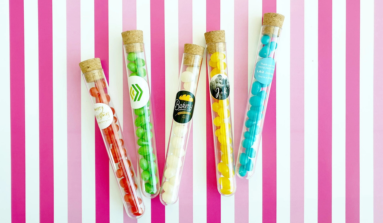 Test tubes available in a variety of filling colours