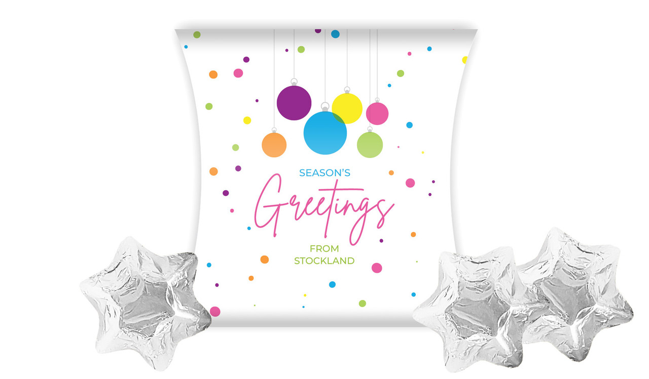 Vivid Baubles Christmas Personalised Pillow Boxes