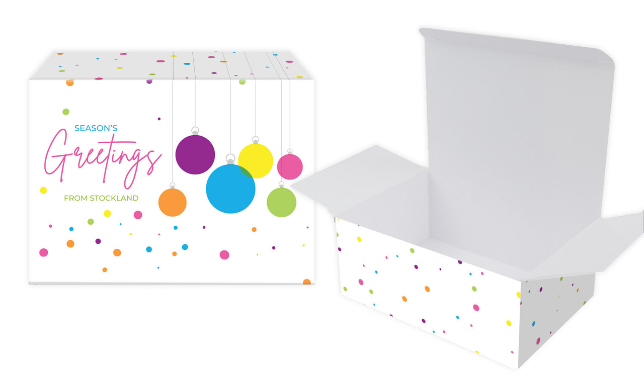 Vivid Baubles Christmas Personalised Tuck Gift Box