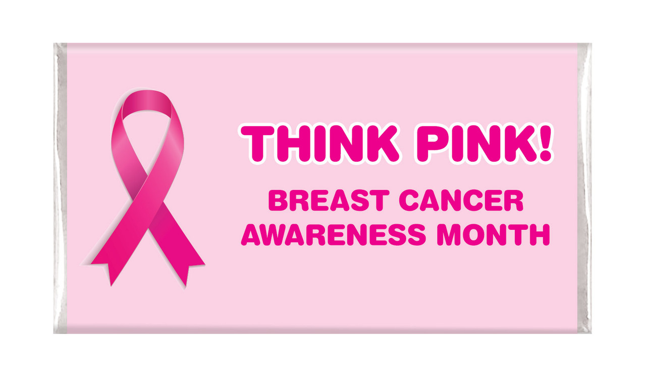 Pink Ribbon Cancer Awareness Custom Chocolate Bars
