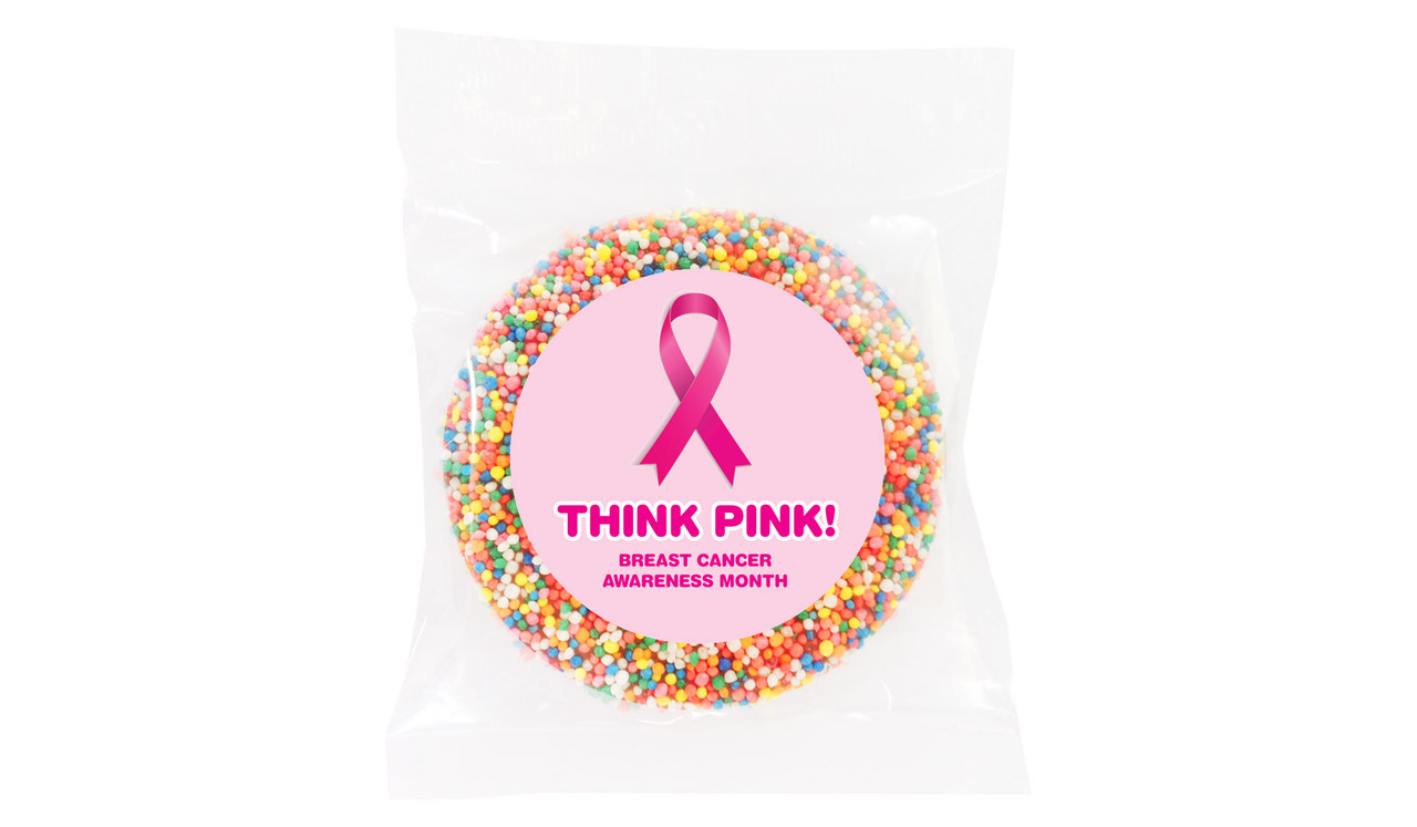 Pink Ribbon Cancer Awareness Custom Giant Chocolate Freckle