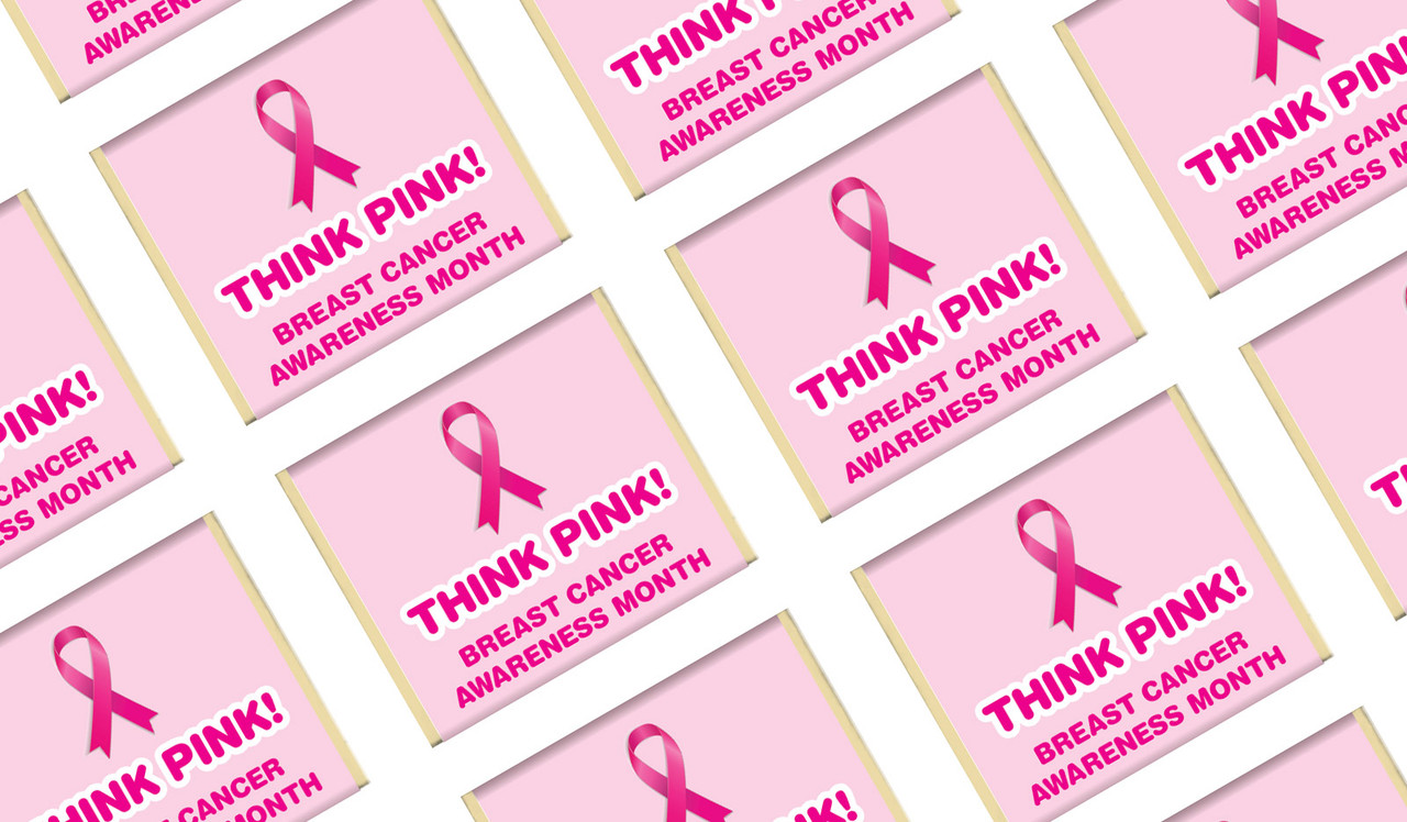 Pink Ribbon Cancer Awareness Custom Mini Chocolates