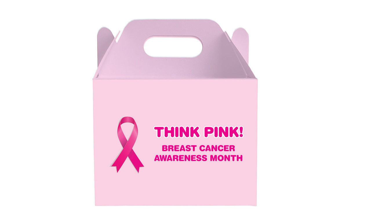 Pink Ribbon Cancer Awareness Custom Gable Favour Box