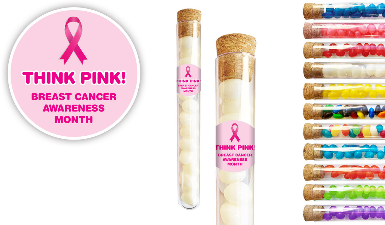 Pink Ribbon Cancer Awareness Custom Test Tubes