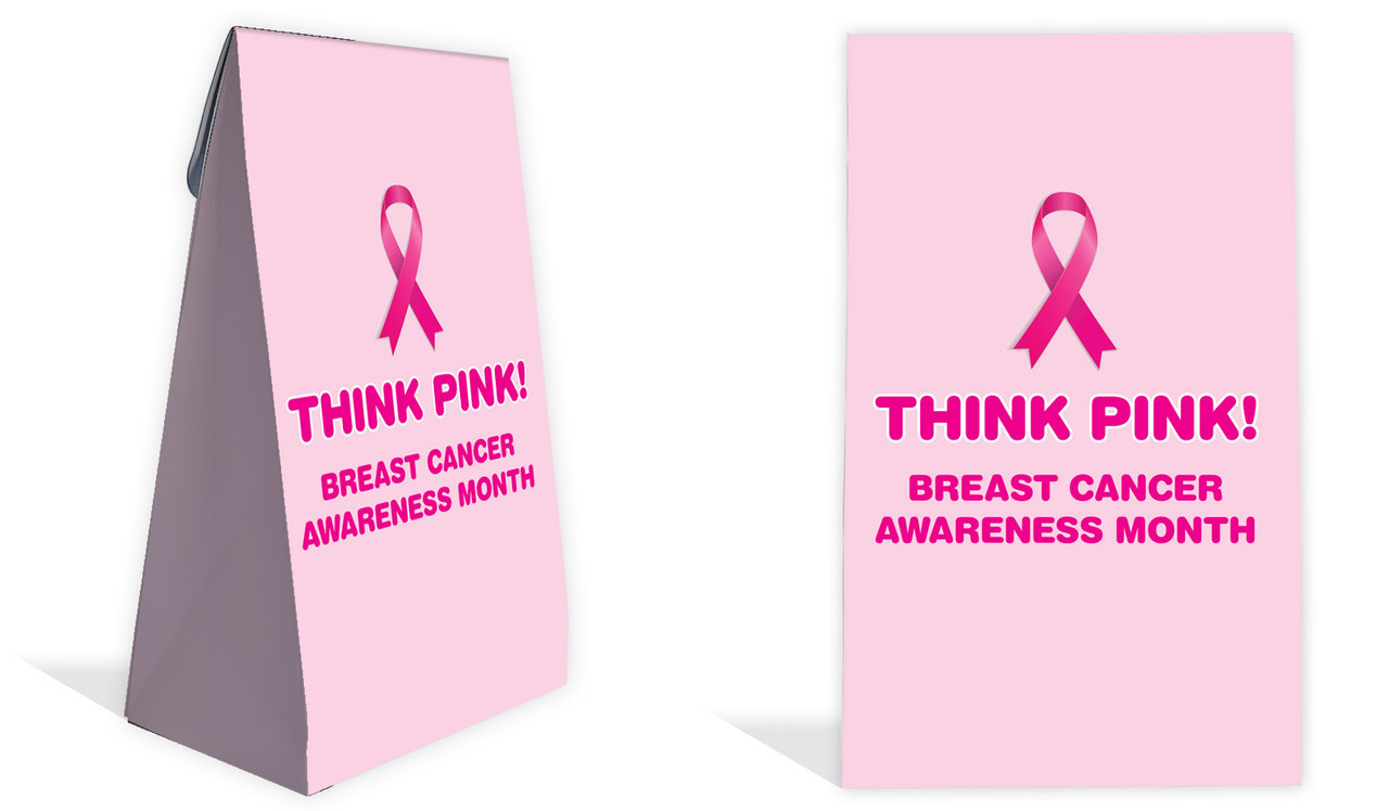 Pink Ribbon Cancer Awareness Custom Gusset Favour Bag