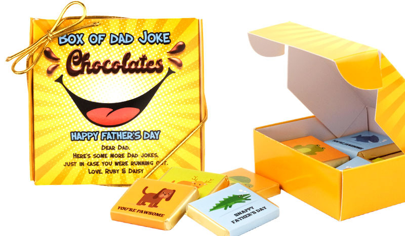 Box Of Chocolate Dad Jokes With 12 x Mini Chocolates