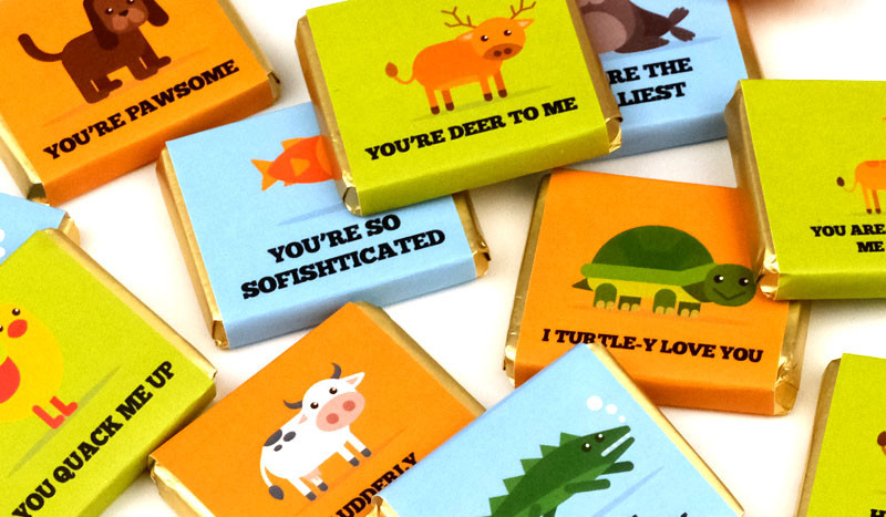 Examples of Dad Joke mini chocolates inside