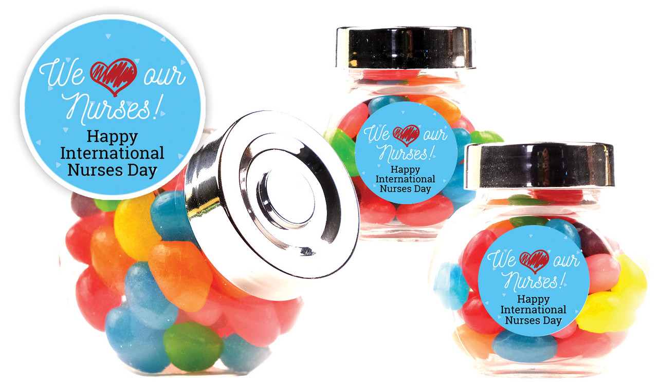 We Love Our Nurses International Nurses Day Personalised Mini Candy Jar